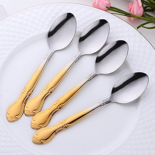 Miniatura 180 de Juego de 12 cucharas de café, mini cucharas de café, cucharas de espresso de acero inoxidable, cucharas pequeñas para postre, té, aperitivo, 4.6