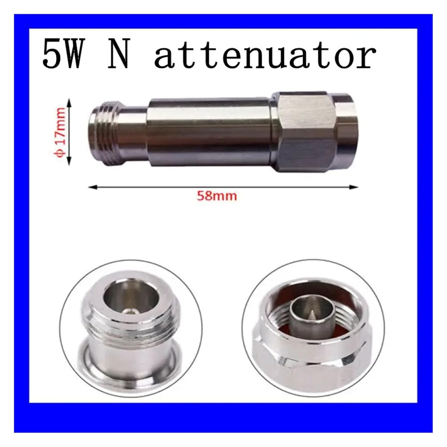 5W N-Type attenuator DC-3G/4Ghz 1/2/3/5/6/10/15/20/30/40dB 50 ohms(5db,4G)