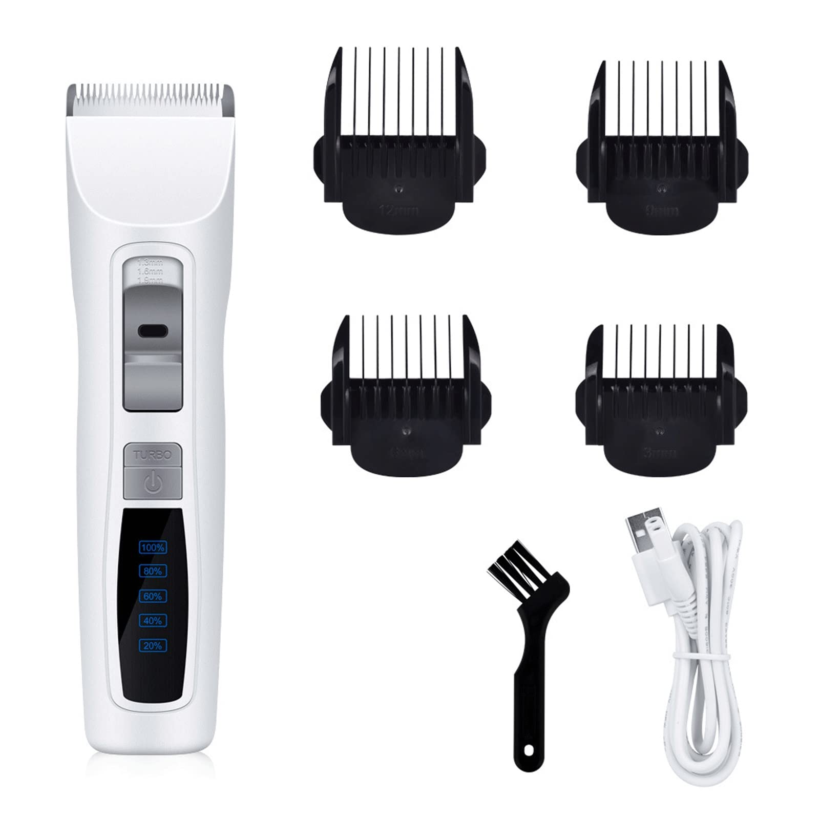 Clippers Rasoio for Cani Basso Rumore, Kit for Capelli Ricaricabile for Capelli Ricaricabile USB Elettrico Cordless for Cane, Gatto Animale Domestico