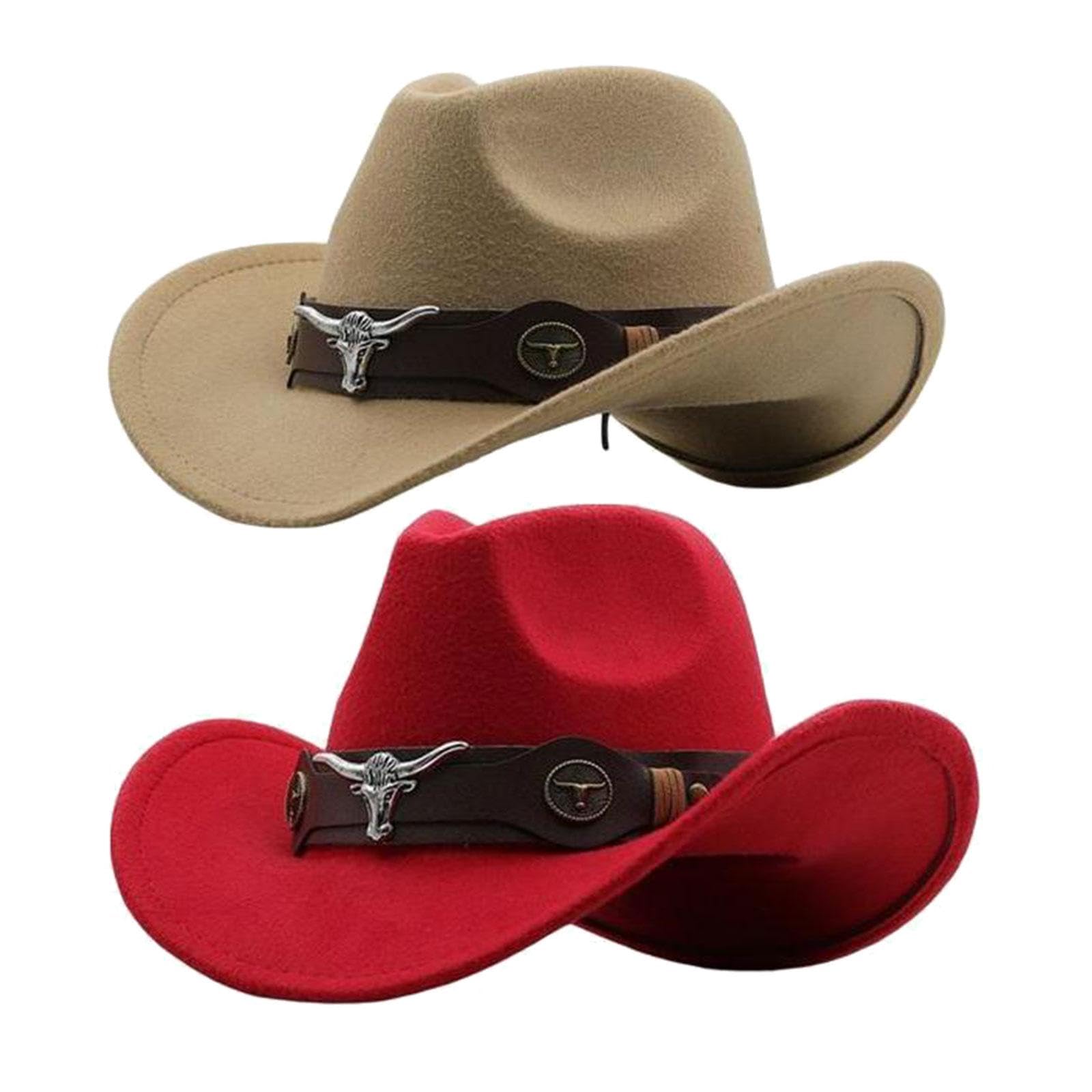 Merishopp 2pcs Cowgirl Hat Breathable Casual Cowboy Hat for Women Men Camel Red | Clothing, Shoes & Accessories | Womens Accessories | Hats-picture-15