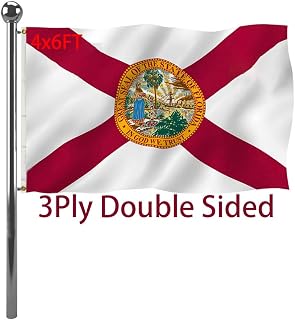 Jayus Double Sided Florida Sates Flags 4x6 FT Outdoor - Vivid Colors 3Ply FL Florida Flags Banners- Heavy Duty 100% Polyester with 2 Brass Grommets