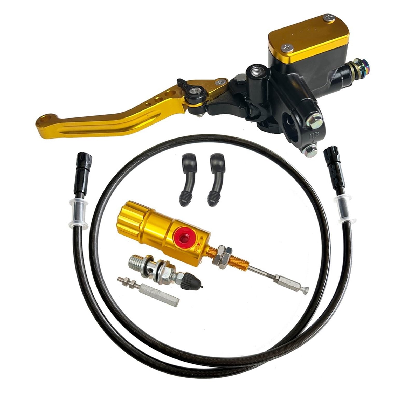 Iukmr G Clutch Set Motorcycle Clutch Brake Lever 14Mm Piston Motorcycle Hydraulic Clutch Kit Brake Master Cylinder 1200Mm Hose(G Clutch Set)