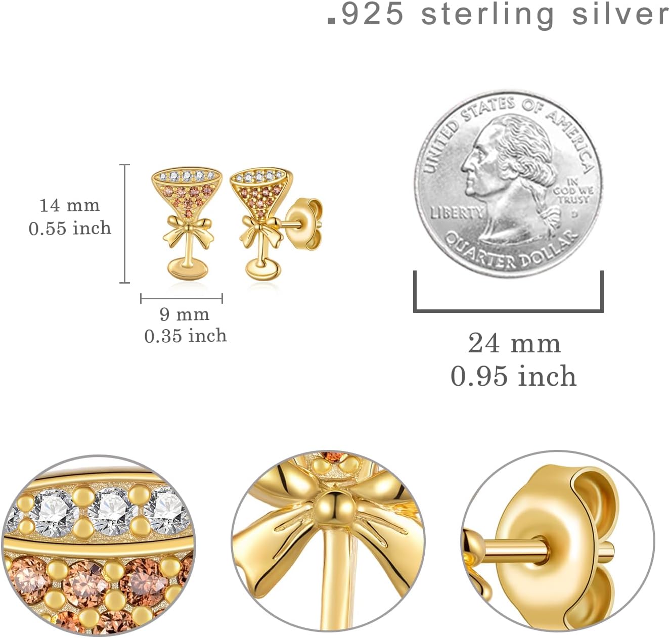 Martini Earrings 925 Sterling Silver Espresso Martini Earrings Martini Gifts for Women - Image 4