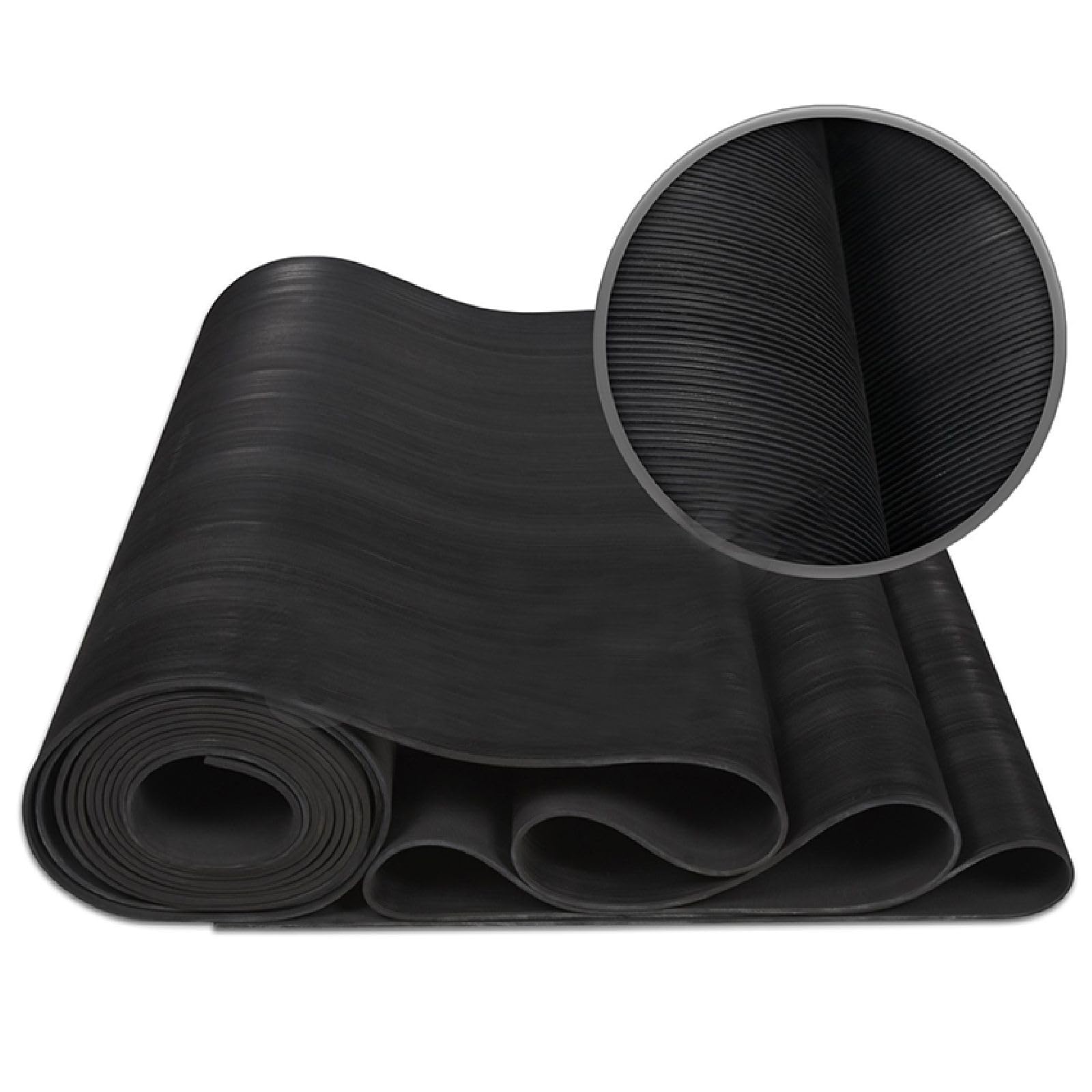 Black Fine Ribbed Rubber Garage Flooring Matting Garage Flooring Matting | Multiple Sizes to Choose from on This Listing | 3mm Thick Floor Mat | A Grade | 130cm Wide (7 m x 1.3m (Wide) Fine Ribbed)