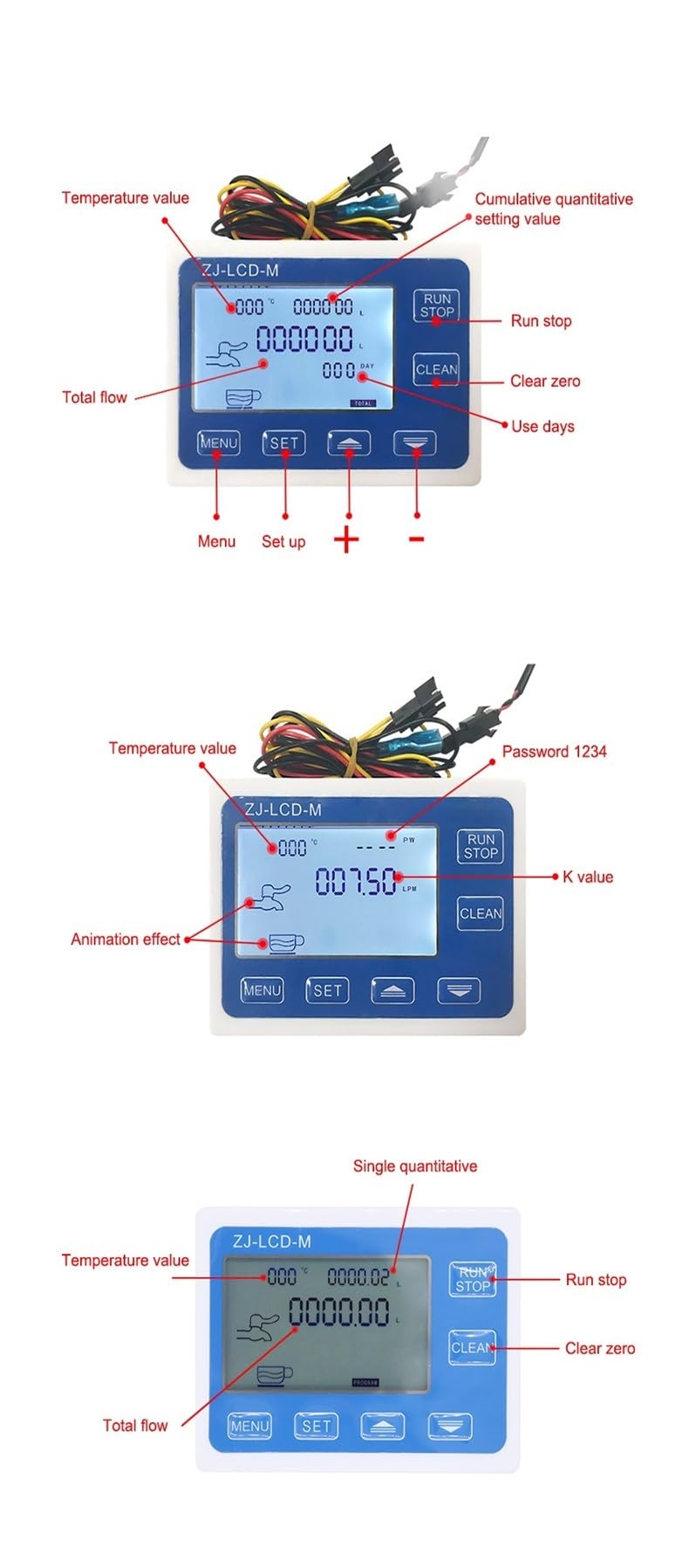 Controlador cuantitativo de Flujo con Pantalla Digital DN25, Sensor de Flujo de Agua de 1 ", Uso de válvula solenoide for controlar y Mostrar el Flujo de líquido
