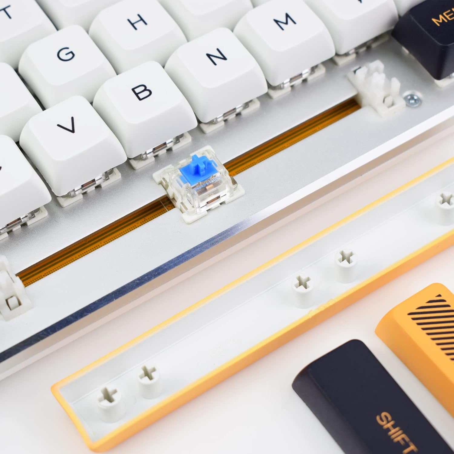 MOLGRIA Virtual War Keycaps 121 Set for Gaming Keyboard, PBT XDA Profile Dye Sublimation Custom Keycaps for Gateron Kailh Cherry MX Switch 104/87/71/61 60 Percent Keyboard(Central White)