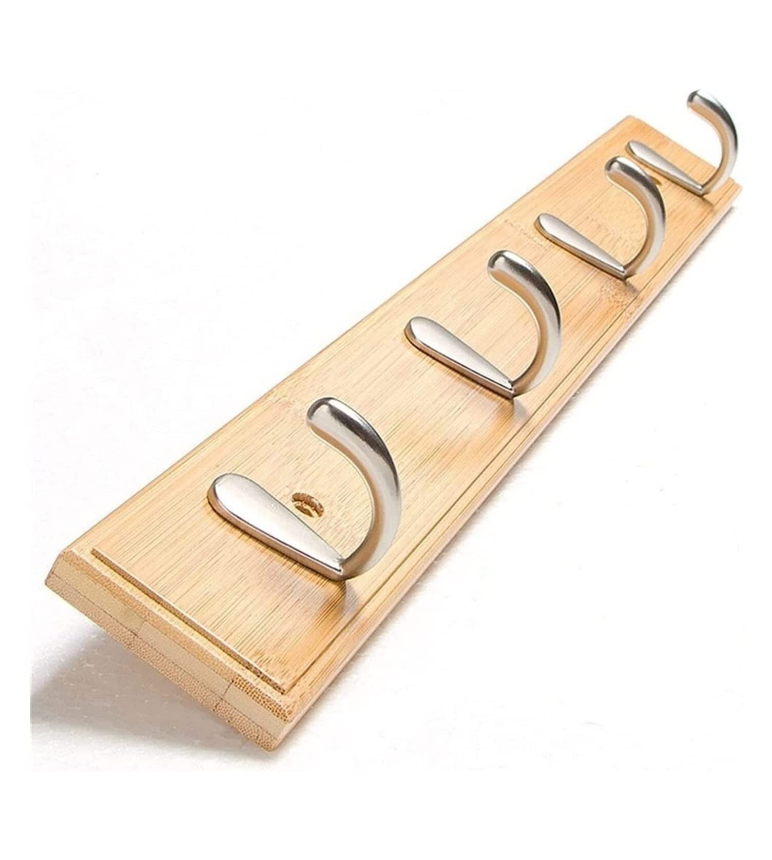 Perchero Perchero de Pared, Ganchos para Colgar Ropa, Sala de Estar, Armario, percheros, Perchero, Gancho de Pared, 4 Ganchos, Perchero (Color: Color Madera)