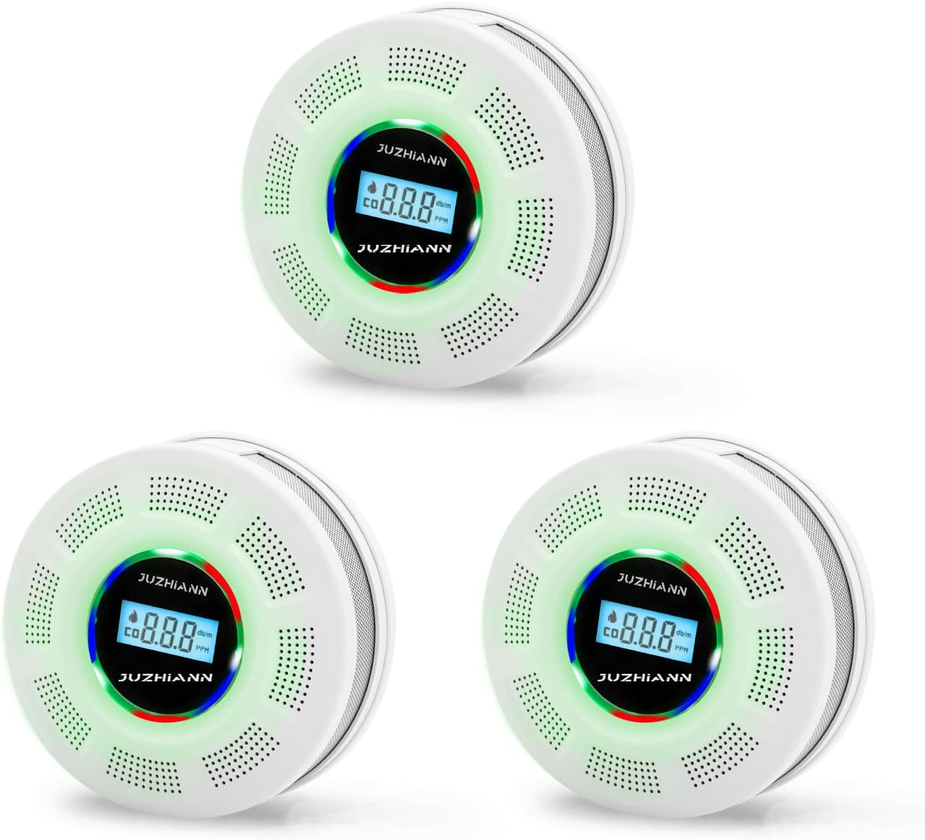 Upgraded Version Smoke Carbon Monoxide Alarm Detector, Battery-Operated Smoke and CO Alarm with Digital Display, Carbon Monoxide Detectors&Smoke Detector (3Pack)