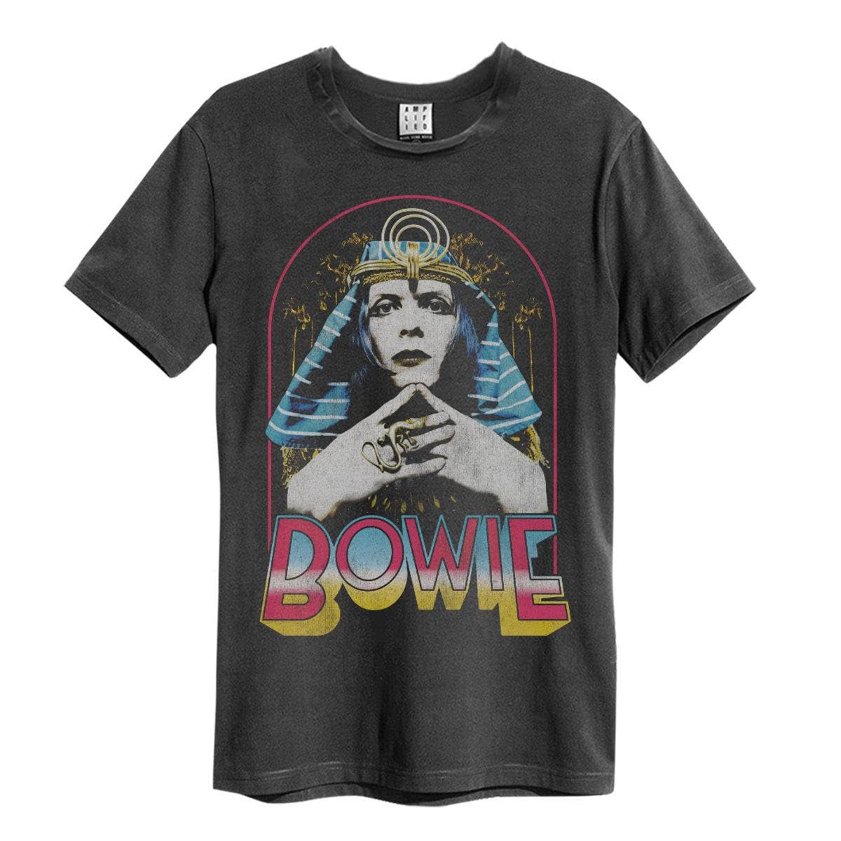 Amplified Men's Charcoal David Bowie Sphinx Graphic Tee Shirt - Egyptian Design - M