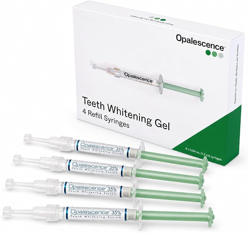 Opalescence 35% Carbamide Peroxide Teeth Whitening Gel Syringes - 5197-2 | (4 Units) Refills for Trays. Low-Sensitivity Formula, Mint, Developed by Dentist. Made in USA by Ultradent.