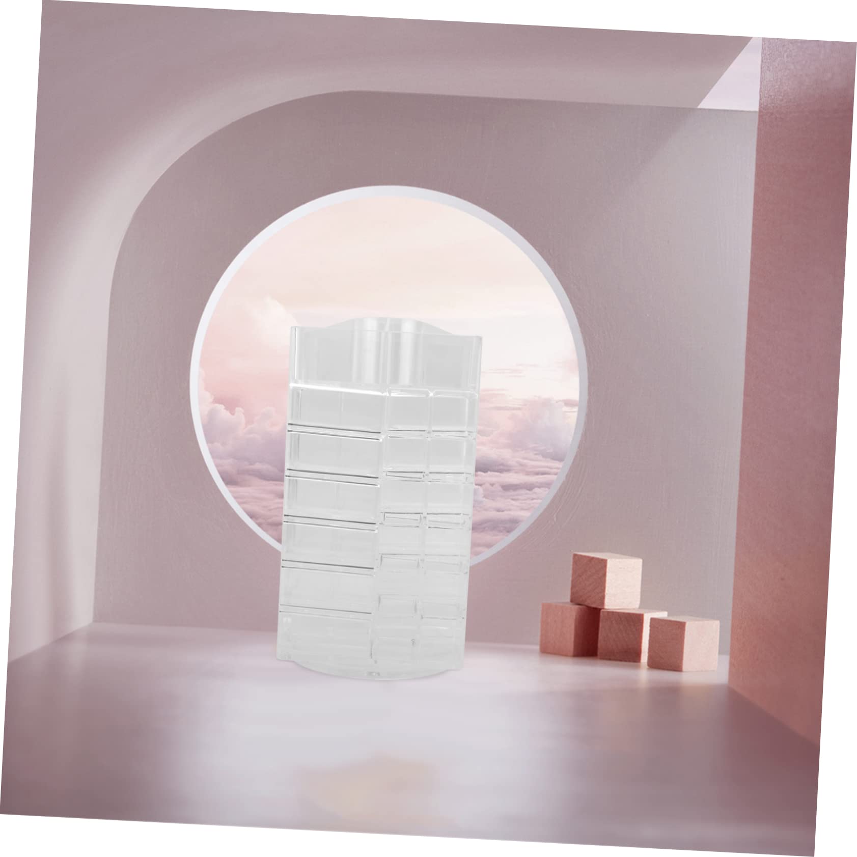 Porta Rossetti Organizer Rotante da Tavolo in Acrilico Trasparente | Espositore per Lucidalabbra, Supporto per Smalto e Piccoli Accessori, Uso su Vanity Bagno e Tavolo Cosmetici