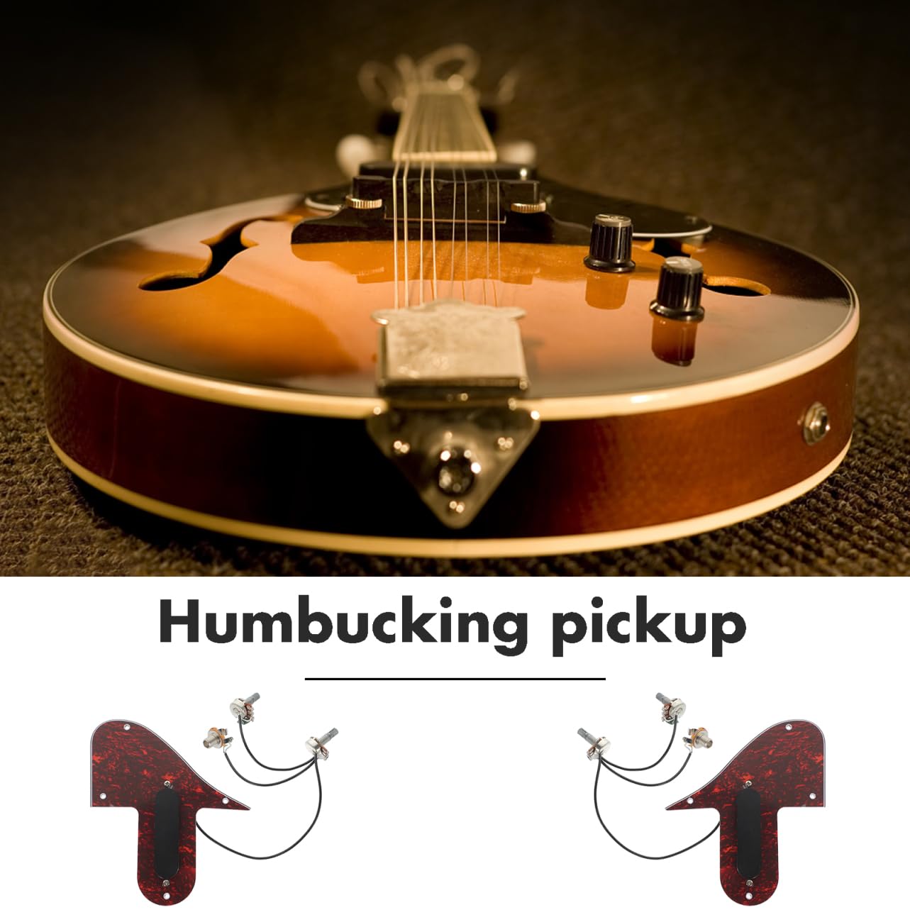 Supvox Mandolin Pickguard Assembly Mit Humbucker-pickup in Rot-tortoisenschild Pvc-schutzplatte Stil Mandolinen Schlagfest Kratzfest