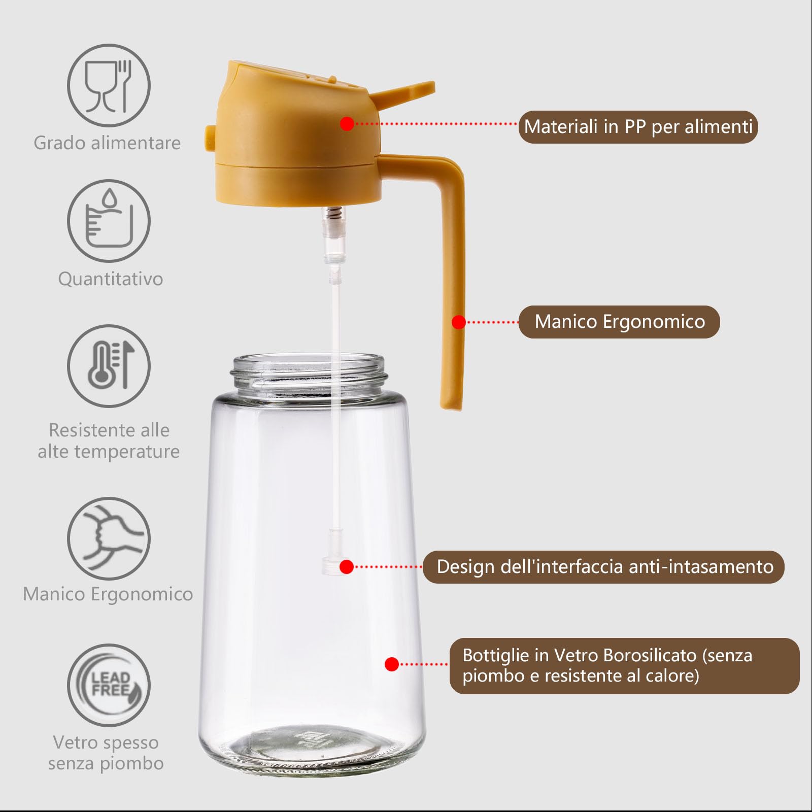NIKKIER Spruzzatore per olio da cucina, 2 in 1, dispenser per olio d'oliva e spruzzatore per olio da 470 ml, spruzzatore per olio d'oliva, per friggitrice ad aria, insalata, barbecue, arrosti, nero