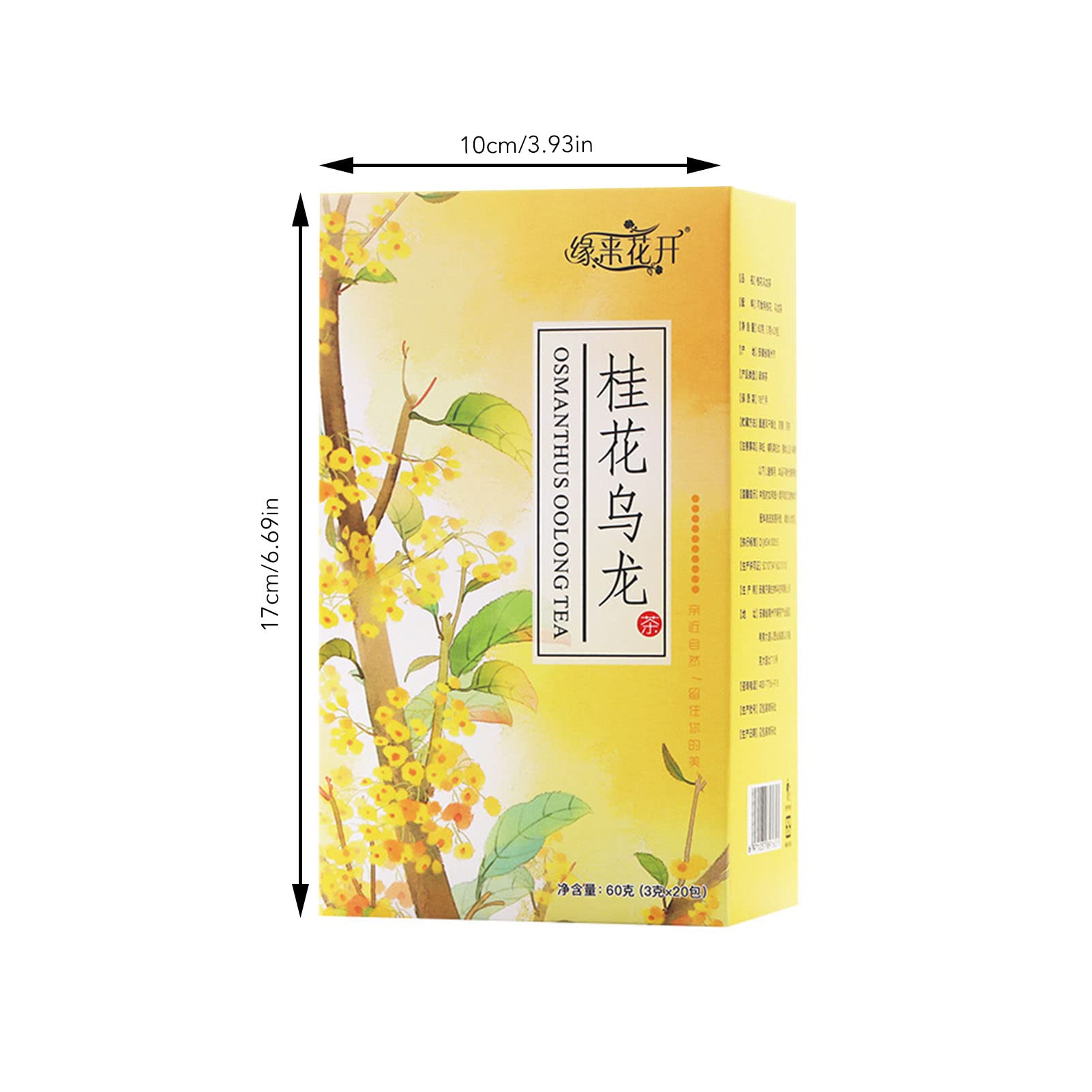 Sachets de thé Oolong Osmanthus, 20 unités Oolong naturel avec thés séchés d'Osmanthus Feuilles de fleurs Oolong Sachets d'infuseur de thé pour le bureau à domicile