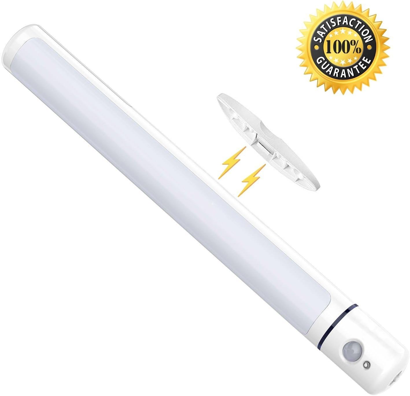 T02 LED Under Cabinet Lighting, Ceiling Wall Light Fixture, Portable Rotatable Closet Light for Closet Stairs Hallway, PIR Motion Sensor, 3-Mode Stick-On, Powered by 3pcs AA Batteries