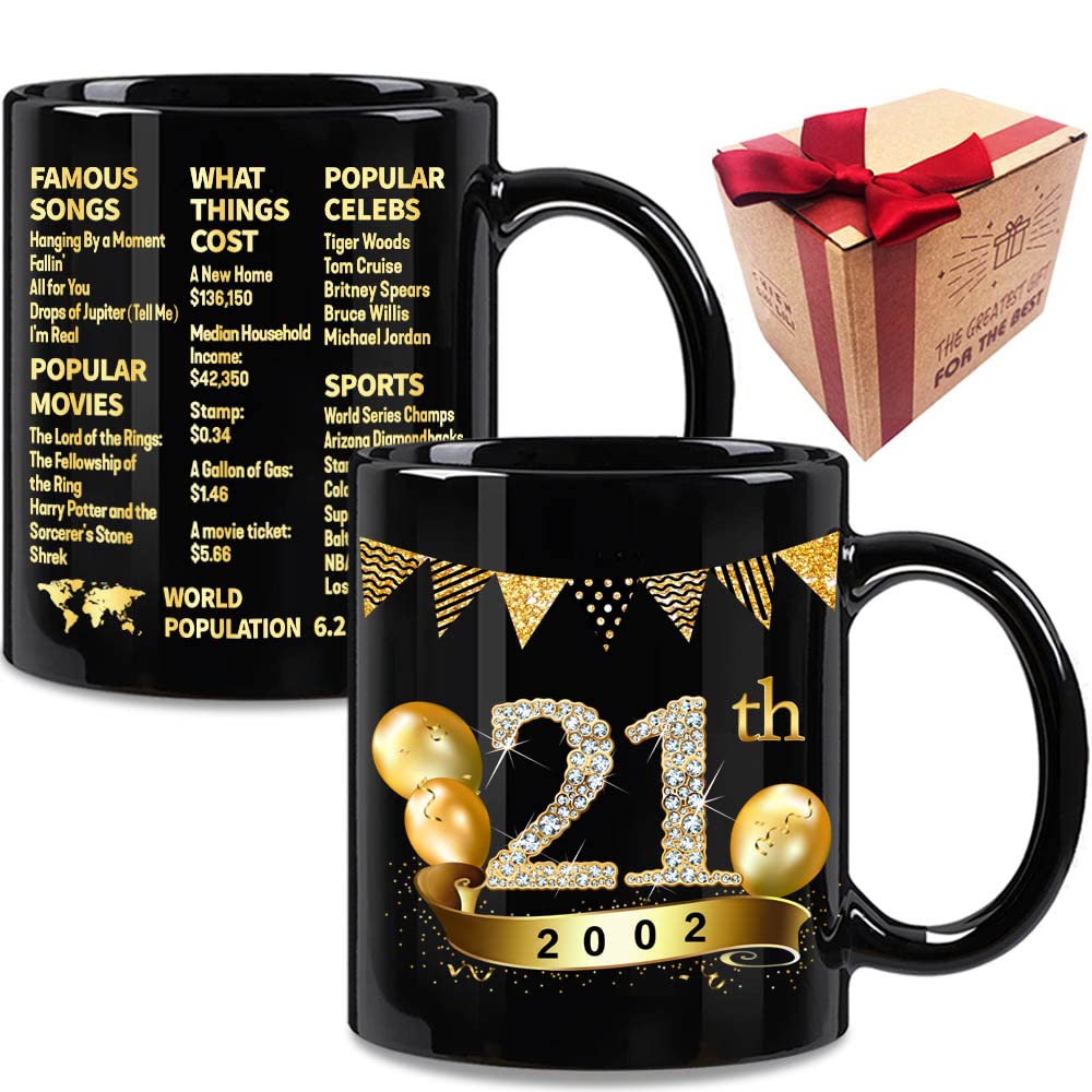 2002 Old Time Information Mug, Back In 2002 Coffee Mug, 2002 Milestone Birthday Mug Gifts for Women Men Mom Dad Wife Husband, 2002 Vintage 21th Anniversary Presents-240