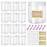 AMORIX 8oz Clear Plastic Jars with Lids 8 oz Plastic Containers with Lids + 20g Sample Containers (Set of 24) Airtight Container for Lip Scrub, Body Butters, Cream, Slime, Craft Storage