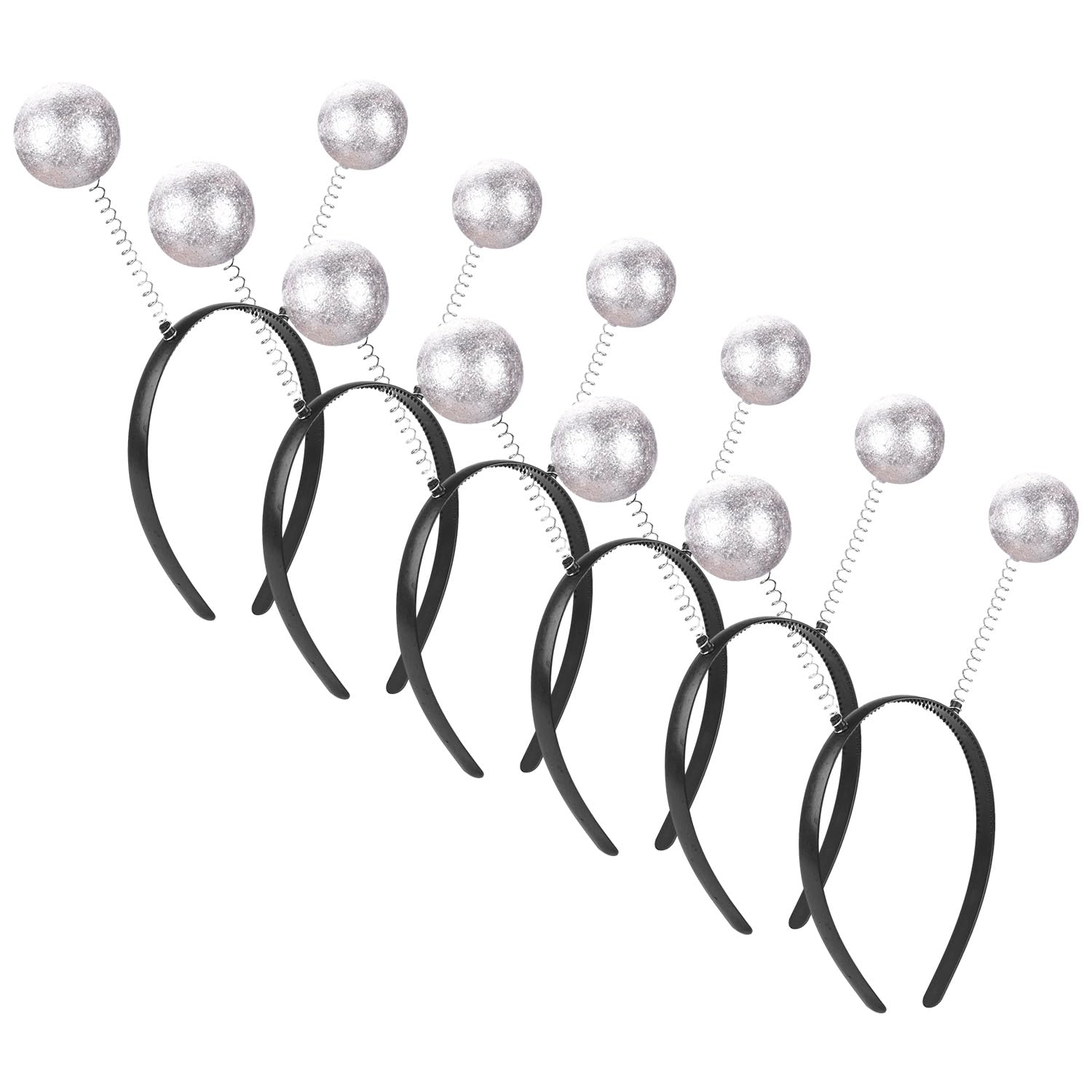 Lezevn 6Pcs Alien Headband Balls Coloured Headband Martian Antenna Headband Boppers Antenna Halloween Christmas Accessories