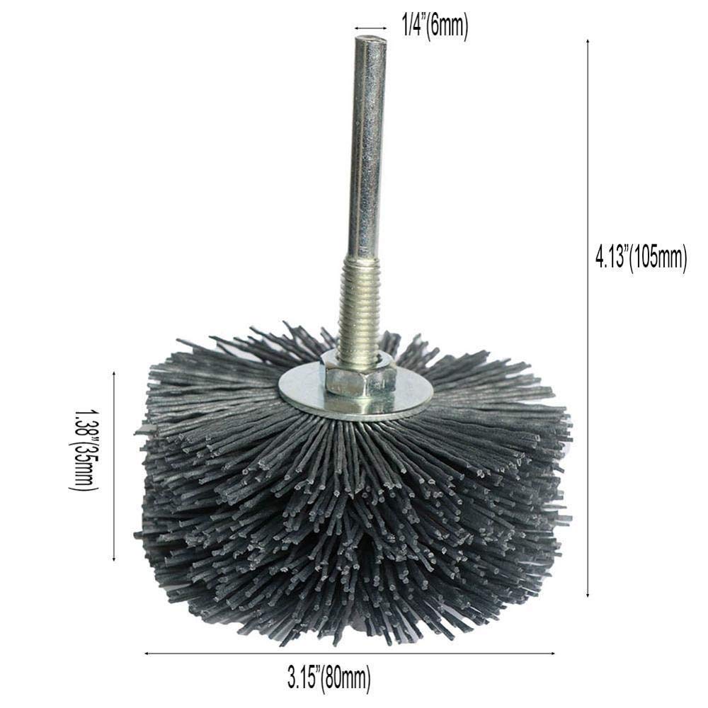 Tarcza gumowa, Szczotka druciana do wiertarki 80 mm Nylon Polerowanie 80-600 Ziarnistość 2/5 szt. Do drewna(Mix 5pcs)