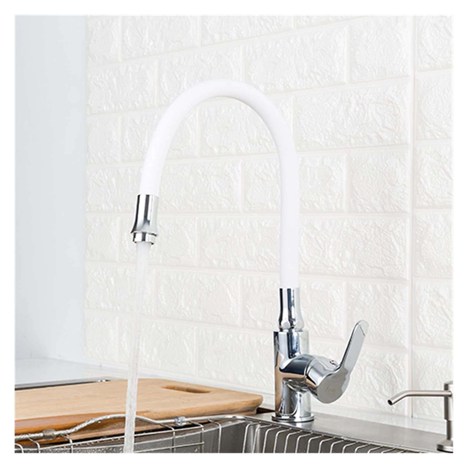 YANDER Silica Gel Nose Any Direction Rotating Kitchen Faucet Cold and Hot Water Mixer Torneira Cozinha Single Handle Tap Faucets (Color : F4353F7256)