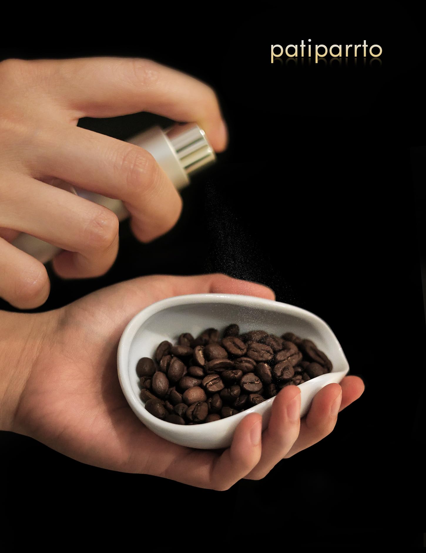 Coffee Bean Dosing Cup and Spray Bottle Set, Ceramic Single Dosing Tray for Coffee&Tea, Dosing Vessel Espresso Accessories for Coffee Bar, White