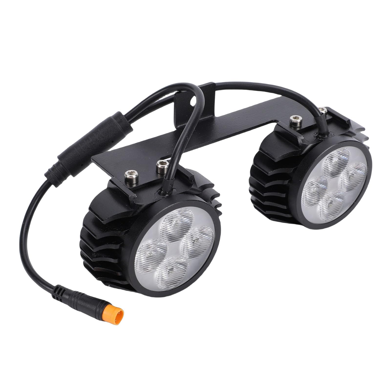 Generic Lampada da Manubrio per Scooter Elettrico a Doppia Testa Ad Alta luminosità Luce Anteriore a LED Impermeabile per Pendolarismo Materiale in Lega di Alluminio