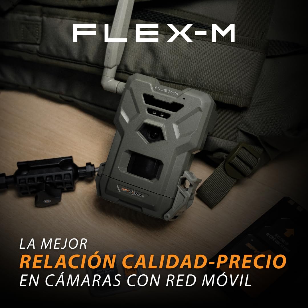 Spypoint Cámaras Celulares Flex-M Paquete Doble - Mejores Accesorios de Exploración, Sin Necesidad de WiFi, Visión Nocturna, Activación por Movimiento, Fotos de 28MP, Vídeos de 720p + Sonido (2)