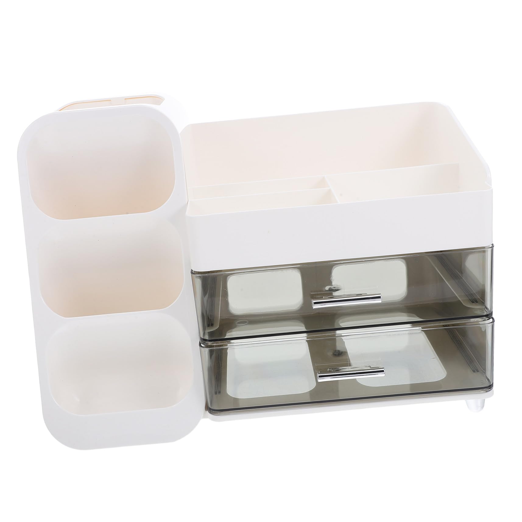 MAGICLULU Multifunktionaler Kosmetik Organizer mit Großer Kapazität Weißer Aufbewahrungsbox für Make-up Lippenstifte und Hautpflege für Schminktisch Schlafzimmer und Badezimmer