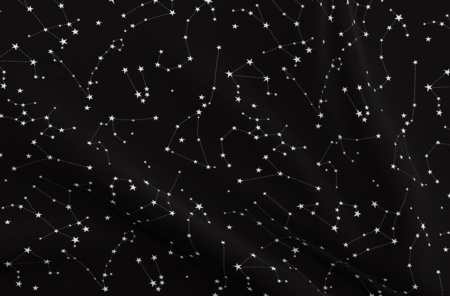 Spoonflower Fabric - Stars Zodiac Constellations Black Constellation Astrology White Sky Printed on Organic Cotton Sateen Fabric by The Yard - Sewing Quilting Apparel Home Decor