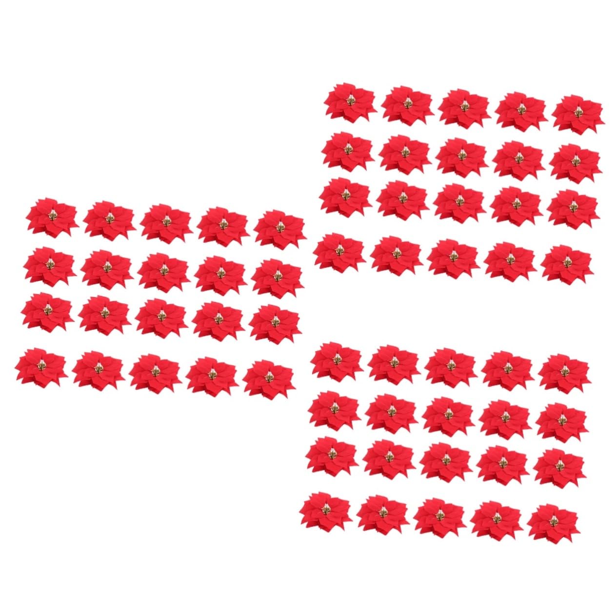 Ciieeo 60 Piezas Redondas Plegables Ventilador Árbol De Navidad Adornos Falsos Cabeza De Poinsettia Artificiales para Flores Decoraciones De Árbol De Navidad Flores Sintéticas Cinturón