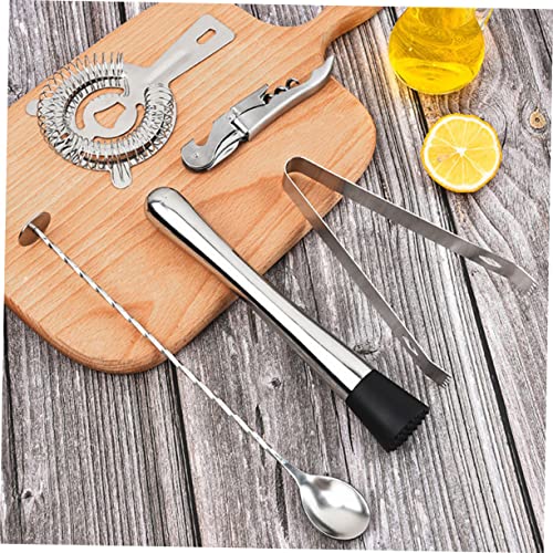 Ensemble set de muddler à cocktail acier avec cuillère et passoire