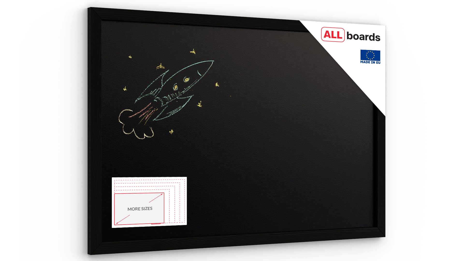 ALLboards Chalkboard 60x40cm with varnished black frame ECO Chalk Writing Board โ image 1