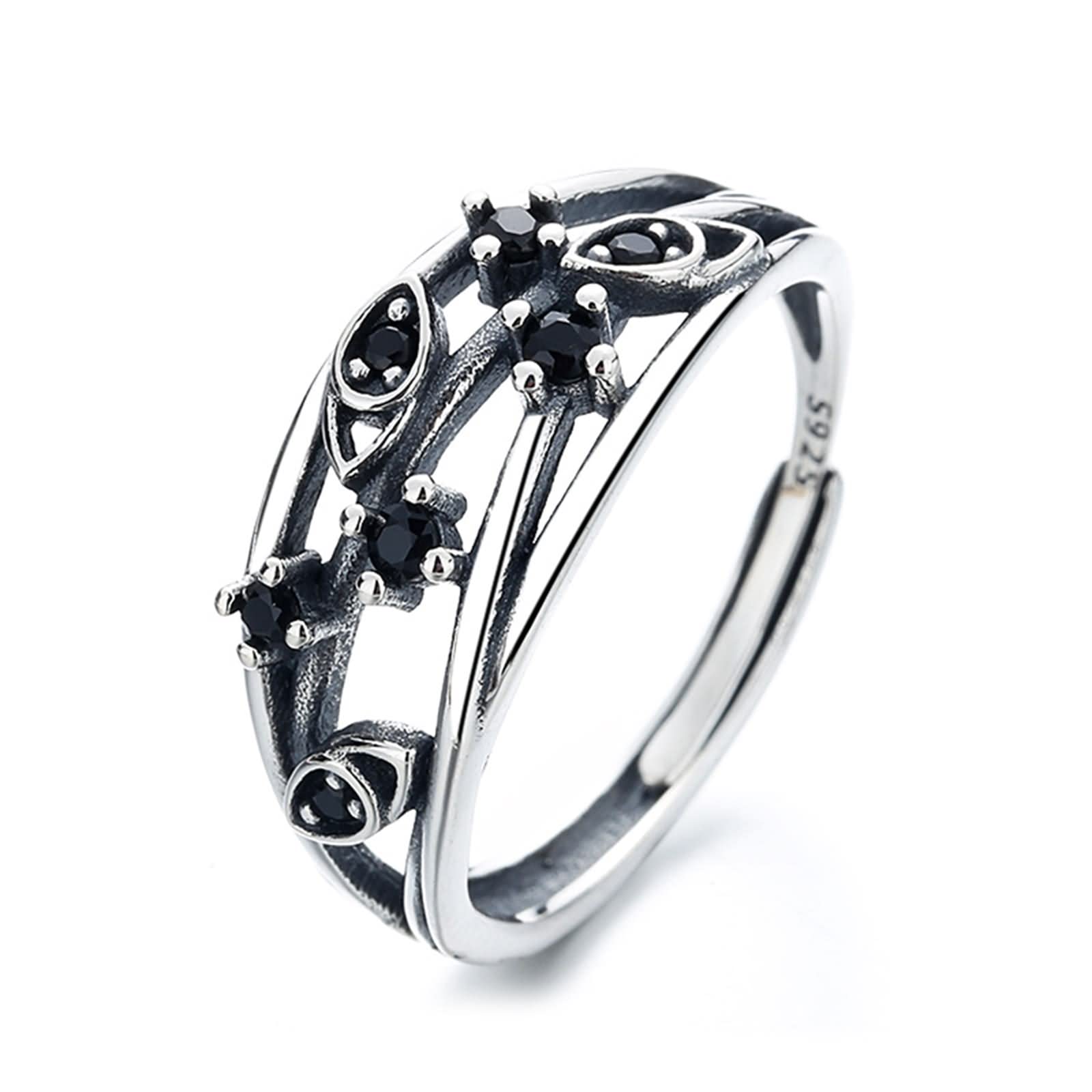 Anello di fidanzamento da donna, regalo per donna, varie file di zirconi intrecciati, irregolari, regolabile, regalo di compleanno per matrimonio