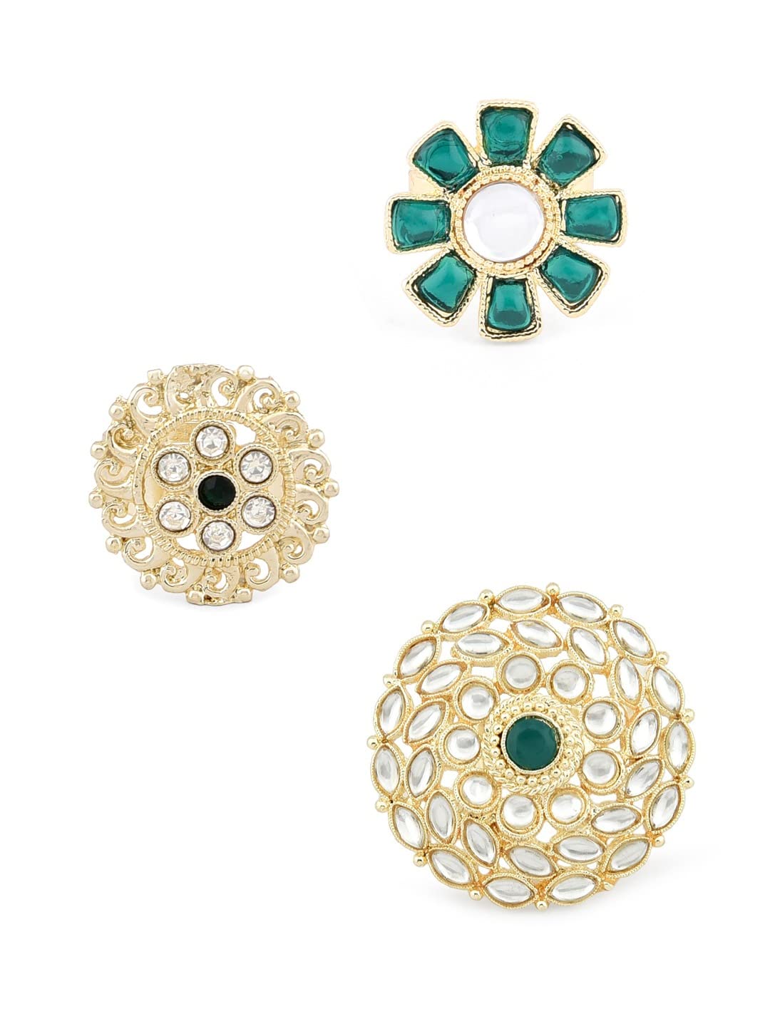ZAVERI PEARLS Combo of 3 Ethnic Adjustable Finger Rings For Women-ZPFK12773 (B09TNMFTB8) Amazon Price History, Amazon Price Tracker