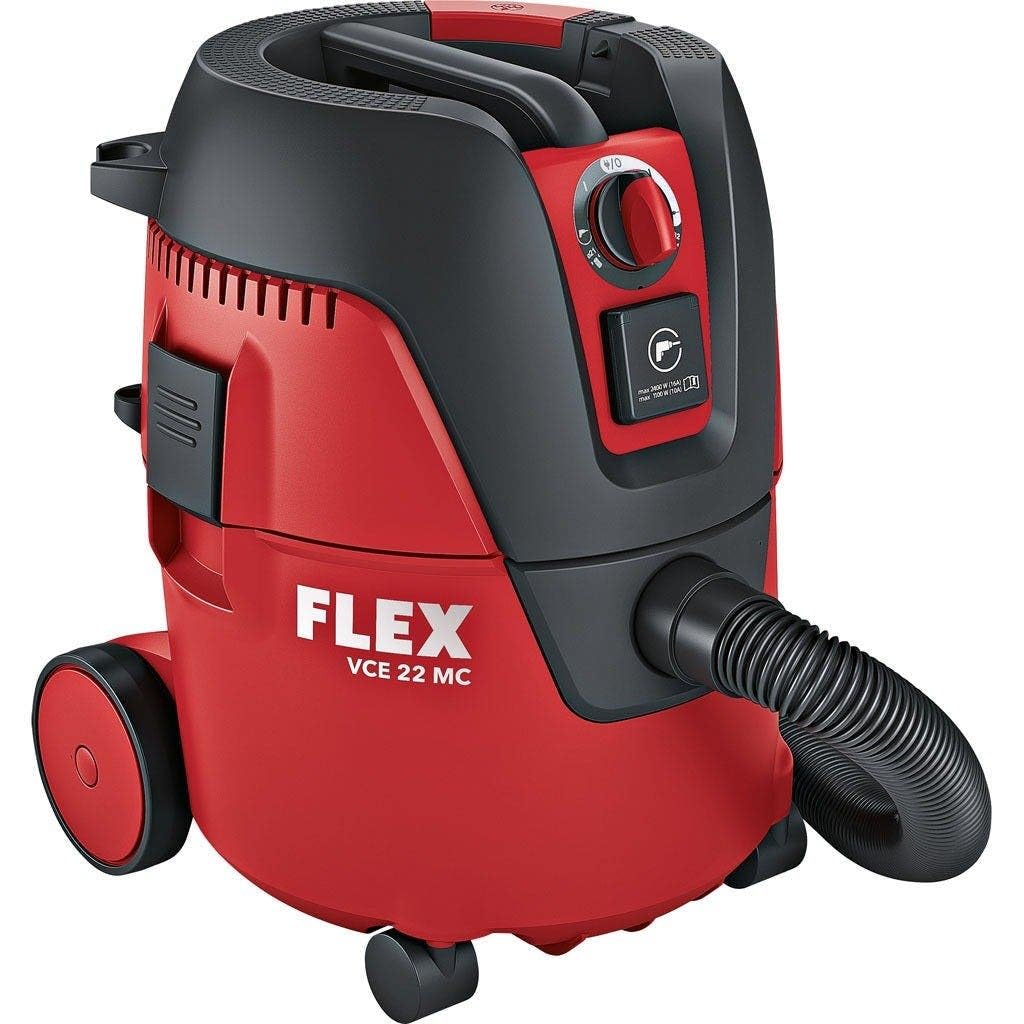 FLEX VCE 530920 - Aspirador de Seguridad (22 m, MC V, 1200 W, con Toma de Corriente, turbina de Alto Rendimiento, aspiradora compacta, depósito de 20 L)