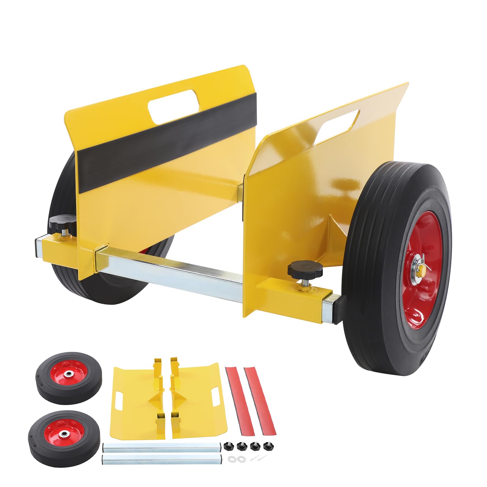 Wózek płytowy z kołami 10", wolnostojący panel Dolly do płyt kartonowo-gipsowych, żelaznych wózków płytowych, transportowych platform, wózków płytowych, wózków transportowych (żółty)