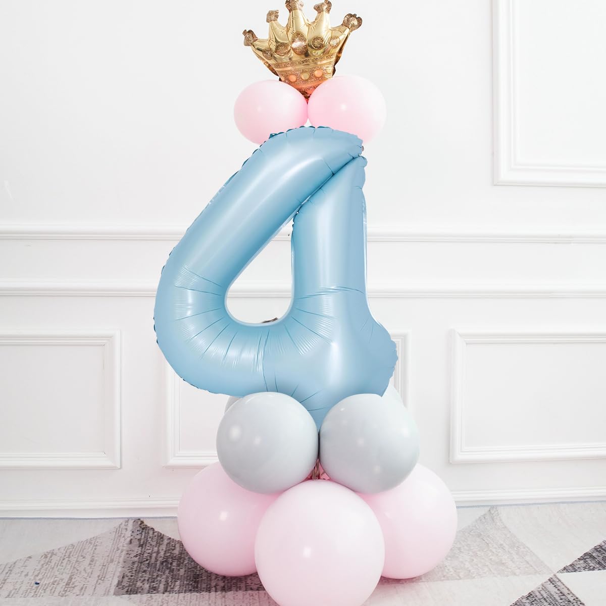 Amazon | 数字 バルーン ライトブルー 40インチ 水色 数字5 風船 誕生