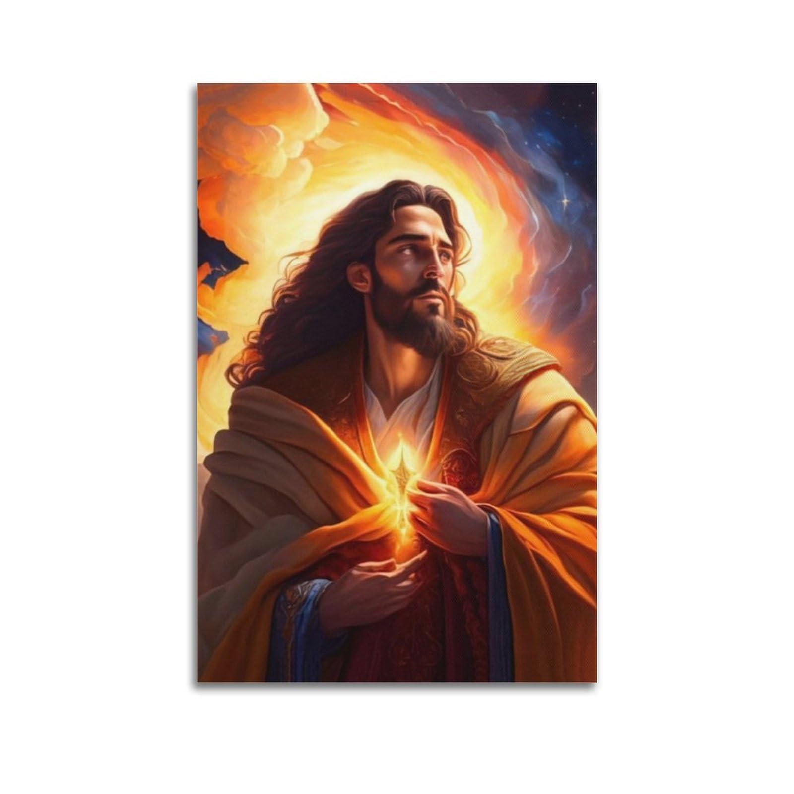 XKUGA Religion Poster Christianity Holy Son Jesus Modern Decorative Canvas Prints - Ideal Wall Art for Family, Man Cave, Game Room, Boys & Girls Bedroom 20x30inch(50x75cm)