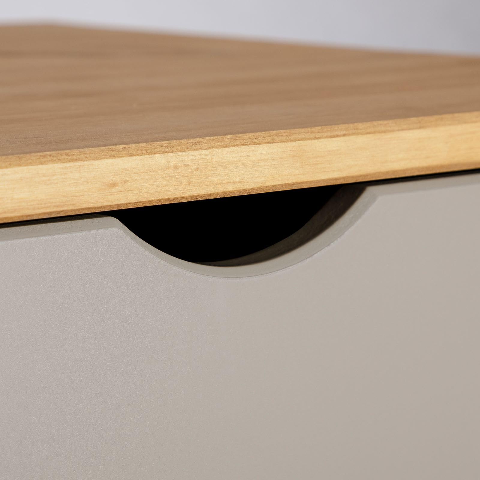 IDIMEX Table de Chevet Colima en Bois Massif Gris avec 2 tiroirs, Table de Nuit pour Chambre en Bois sur Pieds