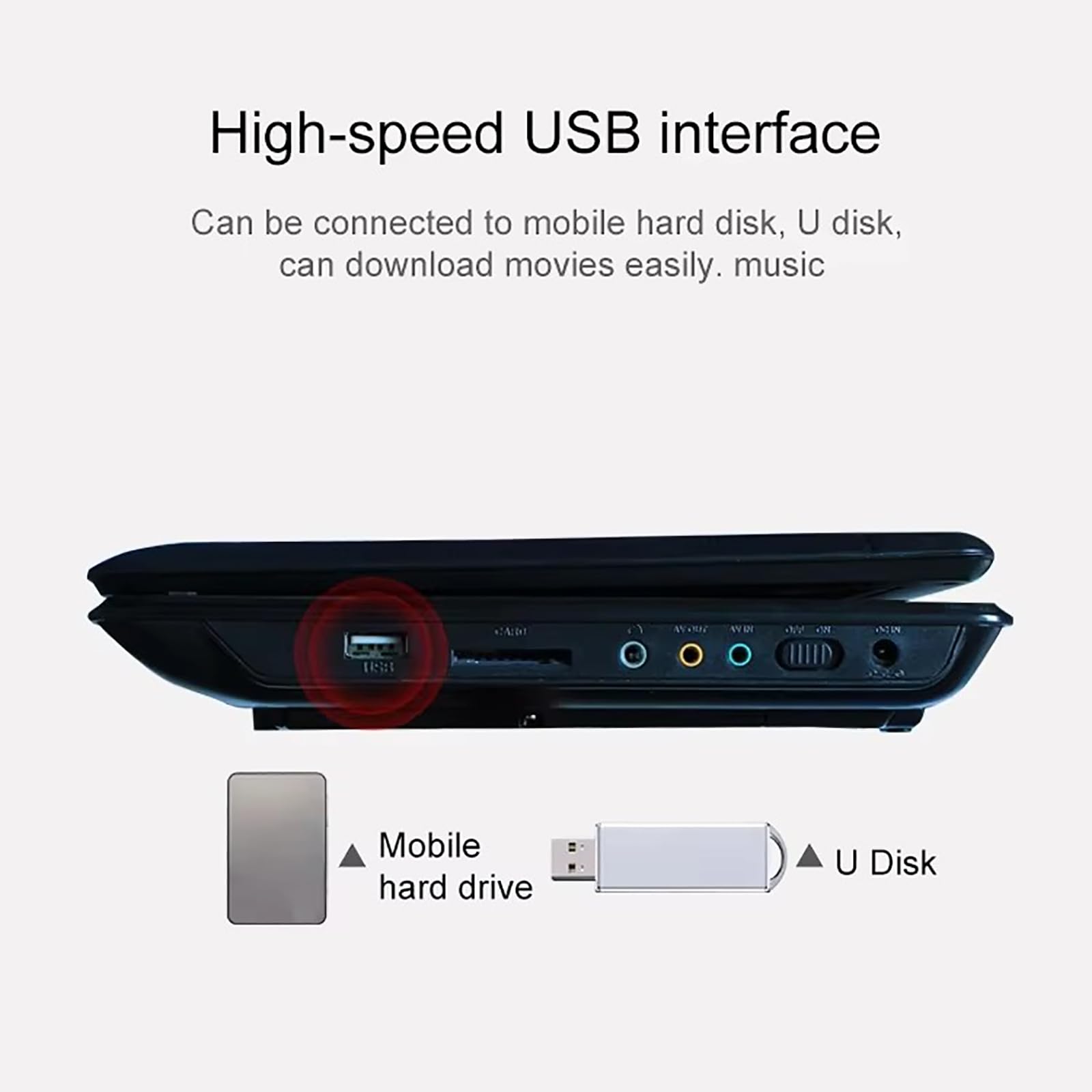 Lettore DVD/EVD Portatile HD Da 7,8" (1pcs) | Ampio Schermo, Ricaricabile E Compatibile Con DVD/CD/USB/Sd, Perfetto per Casa E Viaggi