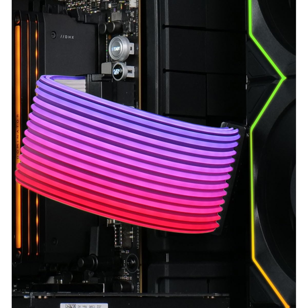 Lian Li Strimer Wireless 24 Pin with Controller (PW24-1W-T) - Addressable RGB Power Extension Cable - 2.4 GHz Wireless Control with 315mm; 12.4 Inch Length - Wireless Controller Included & Required