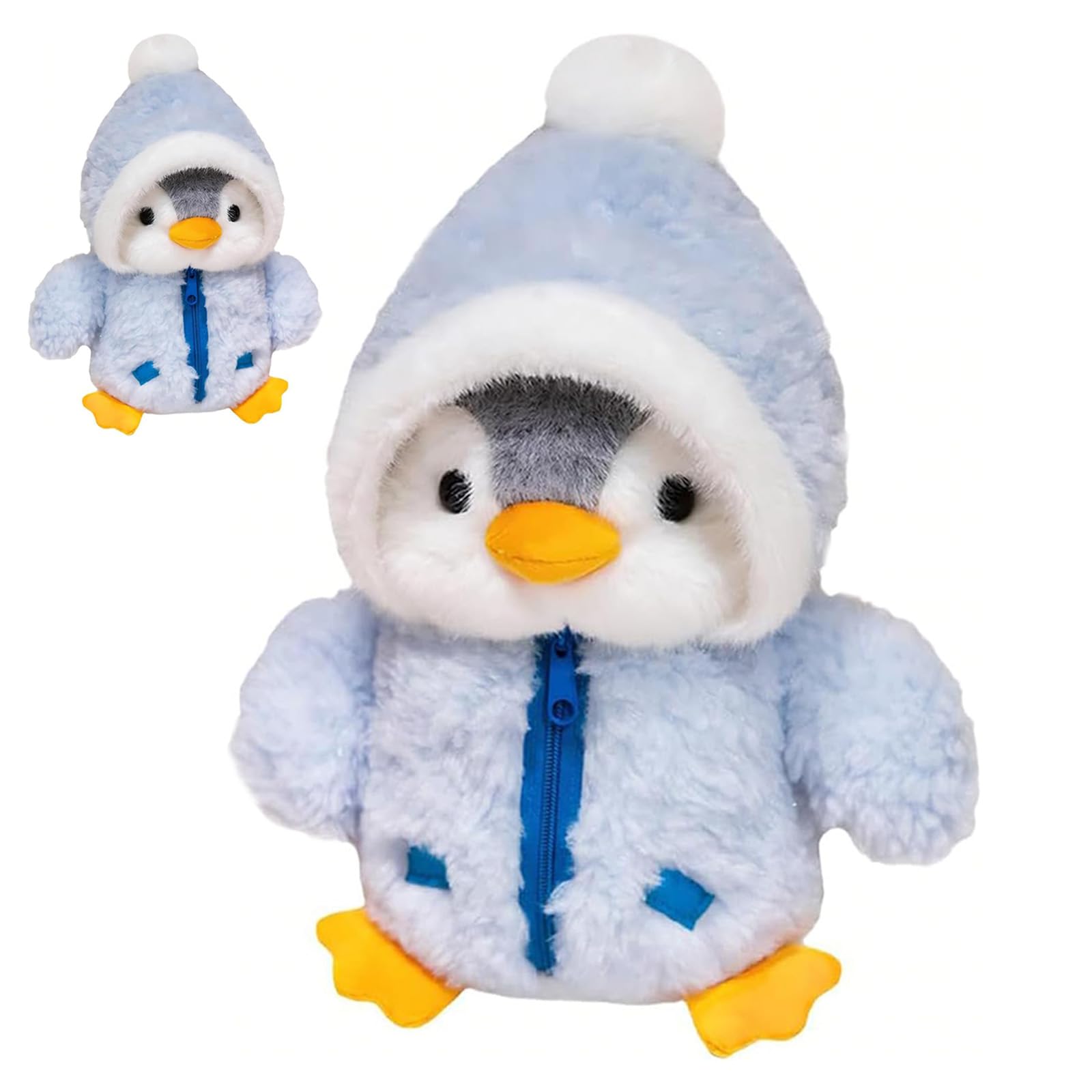 Rndqw Penguin Teddy, Penguin Plush, Cute Teddy (Blue)