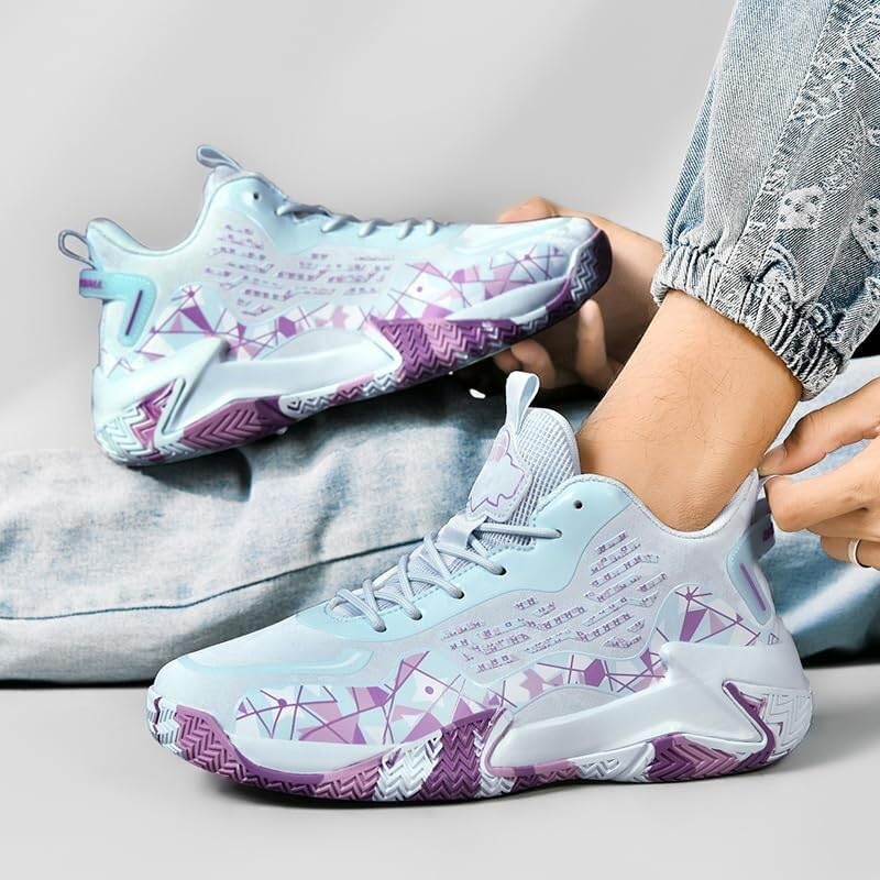 Zapatillas de Baloncesto de Talla Grande for Hombre: Ligeras, duraderas, Modernas y adecuadas for Adolescentes. Botas Deportivas for Interiores y Exteriores.