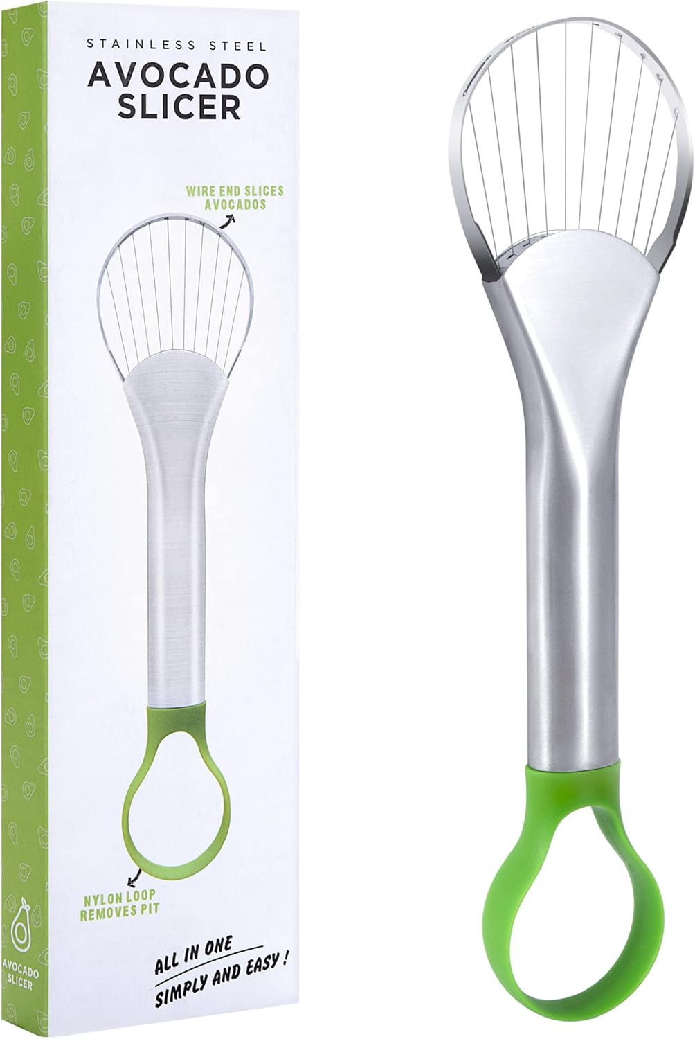 Avocado Slicer Multifunctional Avocado Peeler Stainless Steel Easy Sliced Pitted Avocado Separator for Fruit Kiwi Mango