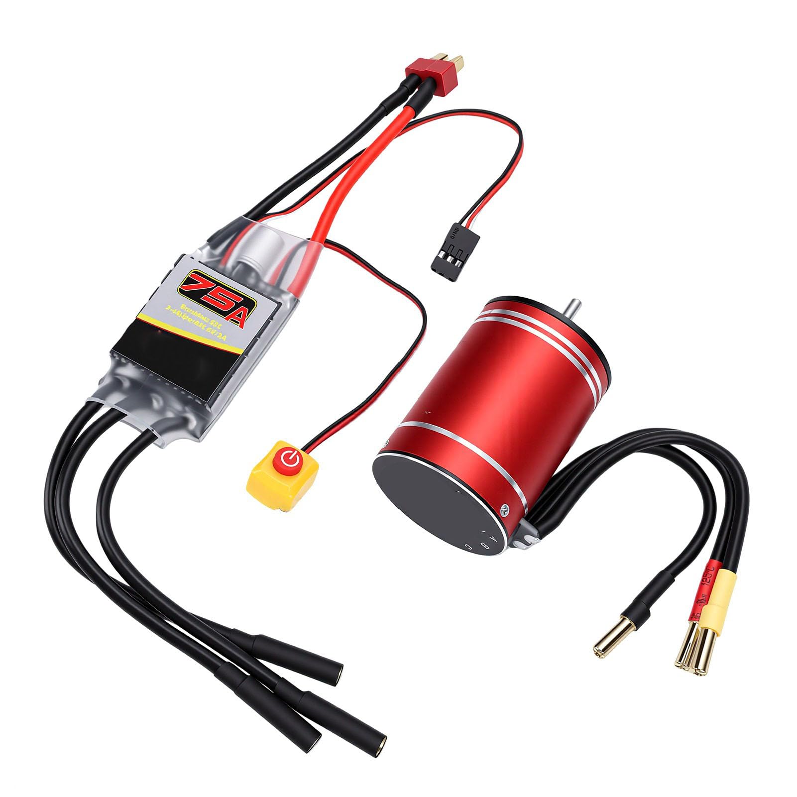 Generic Zestaw Bezszczotkowy Silnika ESC Combo 4600KV Trwały i Wodoodporny do Konkurencyjnych Samochodów i łodzi RC 1/10 RC