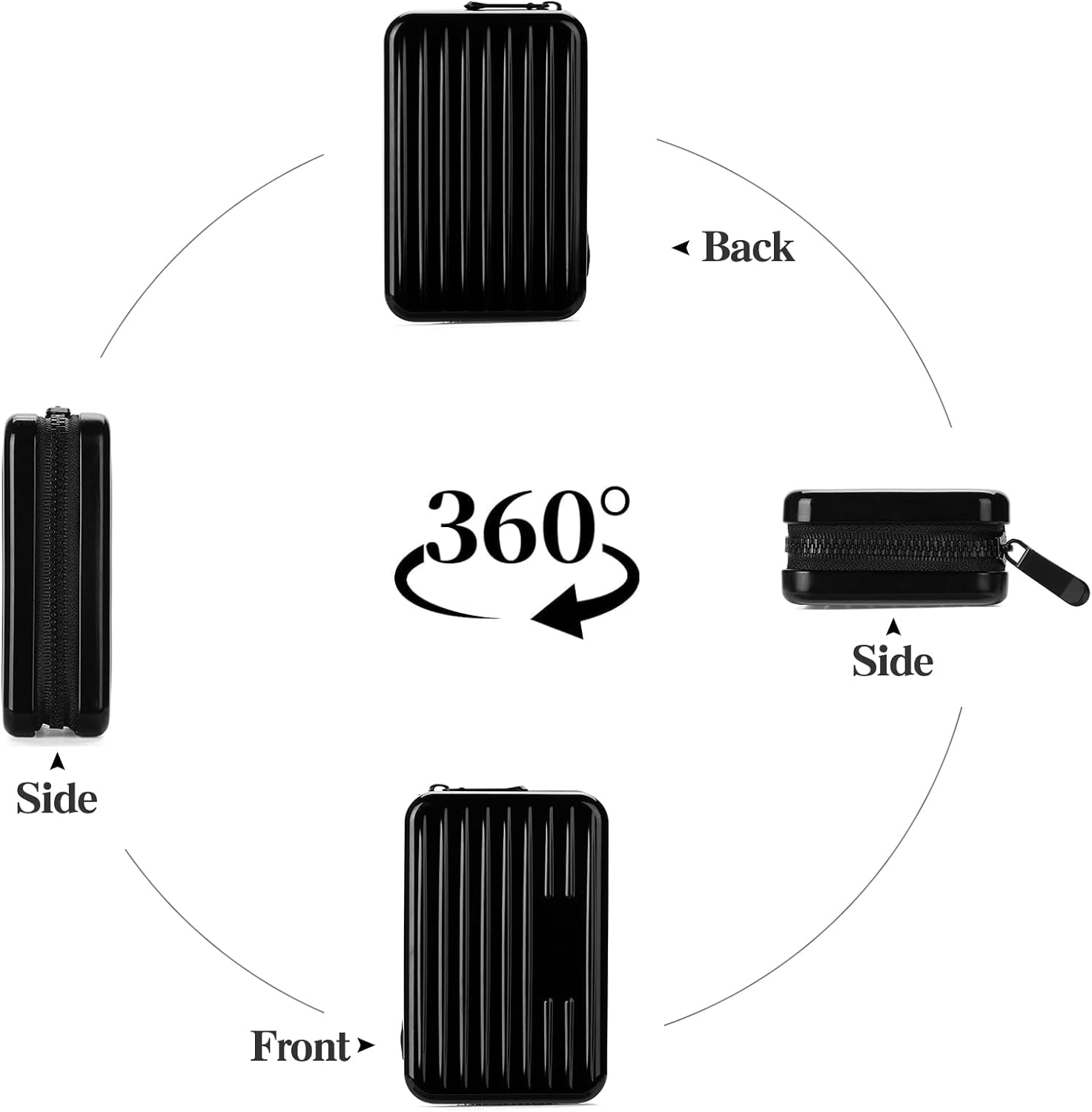 Credit Cards Holder for Women RFID Blocking Aluminum Zipper Wallet Business Card Case Metal ID Case for Men - Image 5