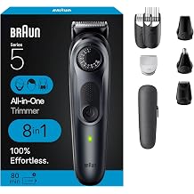 Braun All-in-One Style Kit Series 5 5471, 8-in-1 Trimmer for Men with Beard Trimmer, Body Trimmer for Manscaping, Hair Clippers &amp; More, Ultra-Sharp Blade, 40 Length Settings, Waterproof