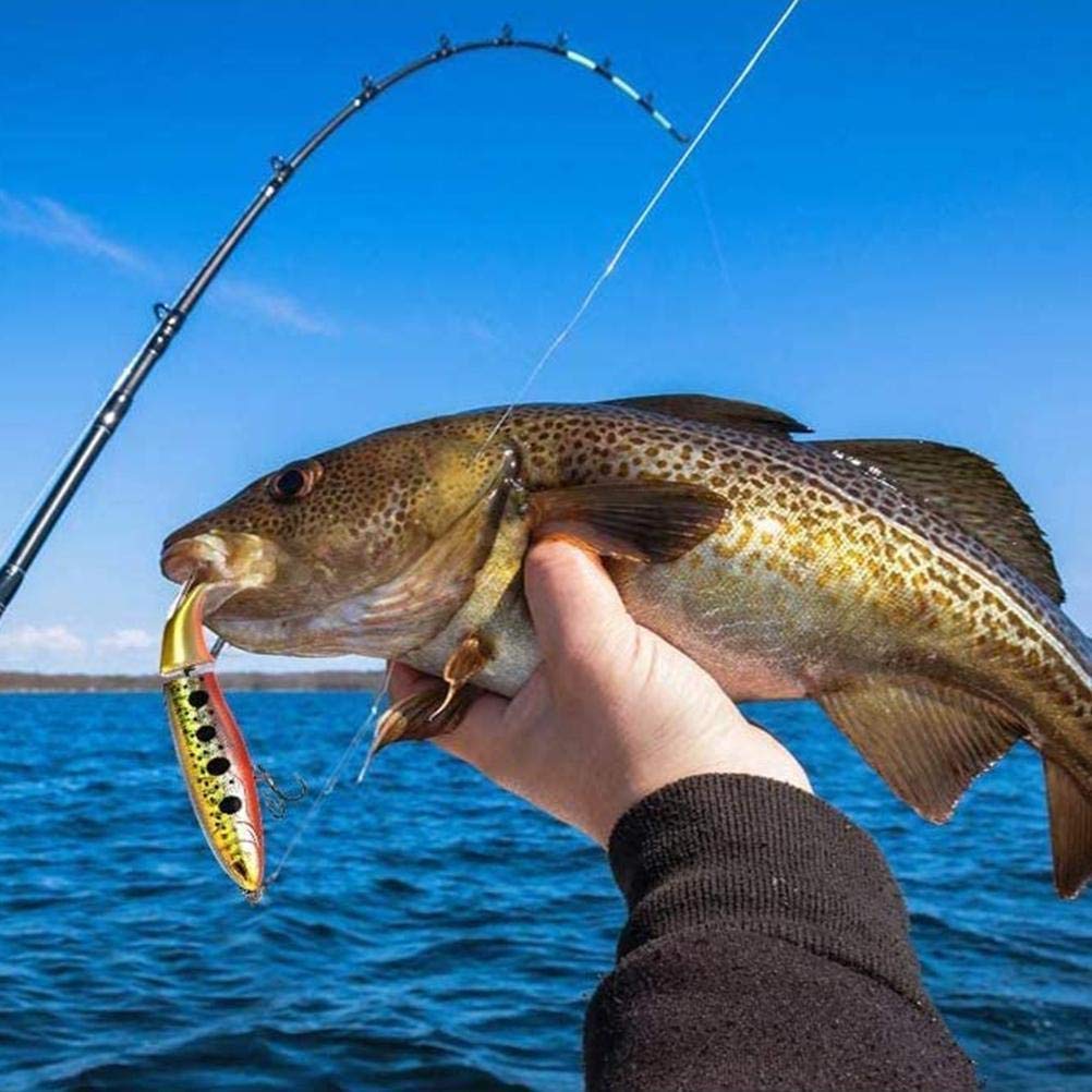 Zestaw przynęt wędkarskich Topwater, Plastikowy pływający ogon obrotowy przynęta wędkarska przynęta twarda przynęta słodkowodna haka morska 6 sztuk (1#)