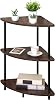 BAOYOUNI Corner Shelf, Rack, Slim, Entrance, Triangle, Corner Shelf, Triangle Corner, Rack, Wooden, Storage Rack, Rounded Corners, Four-Legged Stand, Easy Assembly, for Living/Kitchen/Bathroom Use