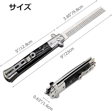 Stainless Steel Compact Portable Automatic Switch Folding Hair Comb Mini Size Coarse Tooth Comb Scalp Comb Hair Comb Men Color: Blue